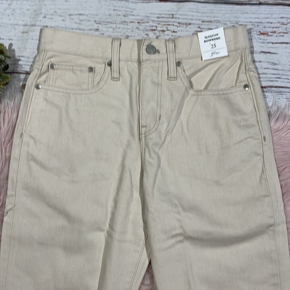NWT J. Crew Slouchy boyfriend high rise jeans in ecru - Picture 6 of 10